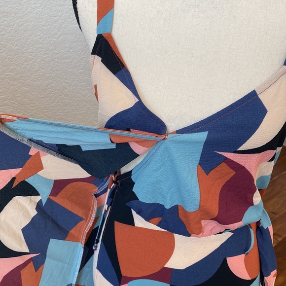 LUSH Nordstrom Geometric Print Side Tie Midi Wrap Dress Size Small - Picture 6 of 11